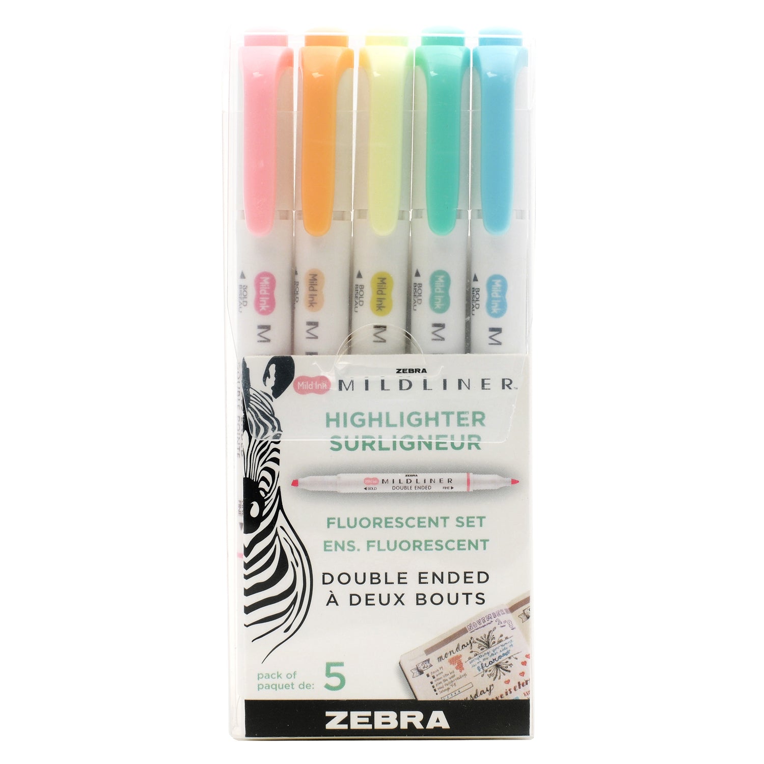Zebra Pen Mildliner 78115 Double Ended Brush Highlighter - 15 Assorted  Colors for sale online